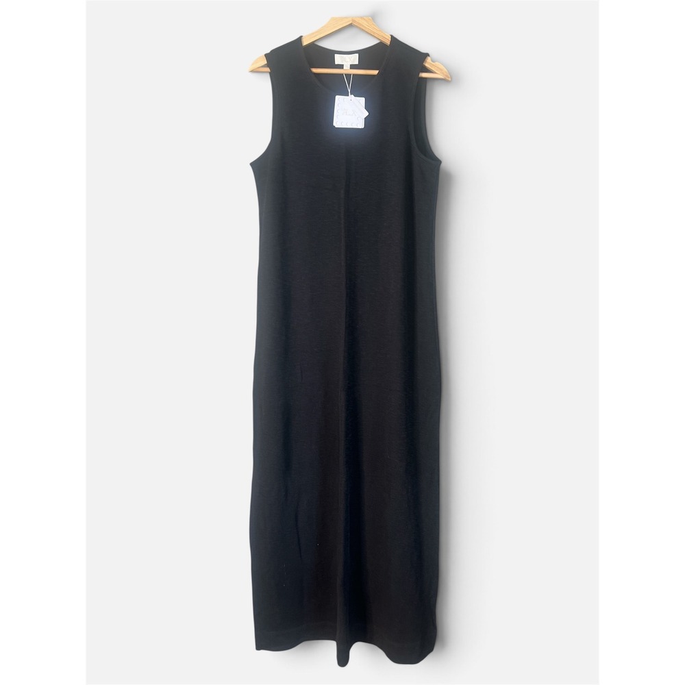 Le' AL.X organic cotton black maxi dress large quite Luxury minimalist chic - Picture 8 of 10